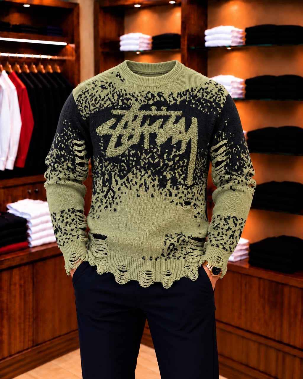 Pull-over tricoté pour homme