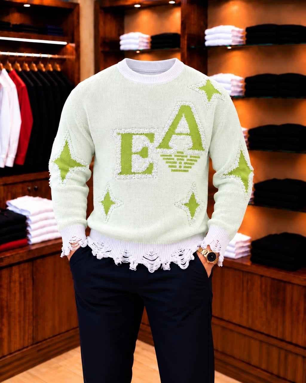 Pull-over tricoté pour homme