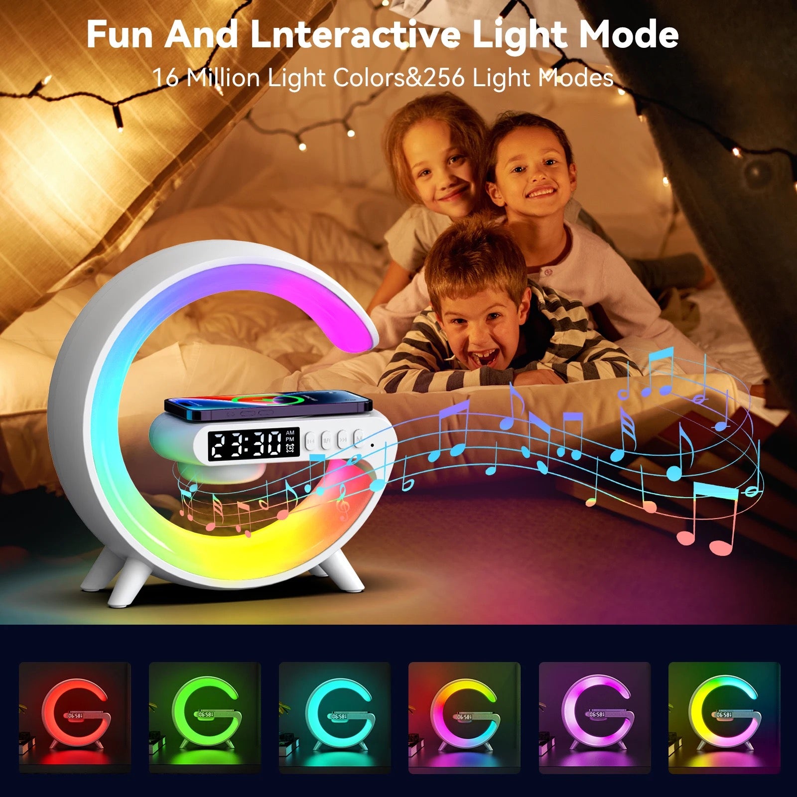 Lumière led avec chargeur sans fils
