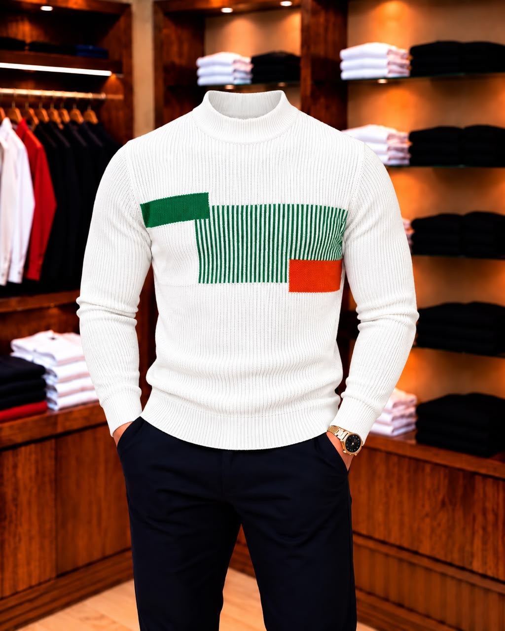 Pull-over tricoté pour homme