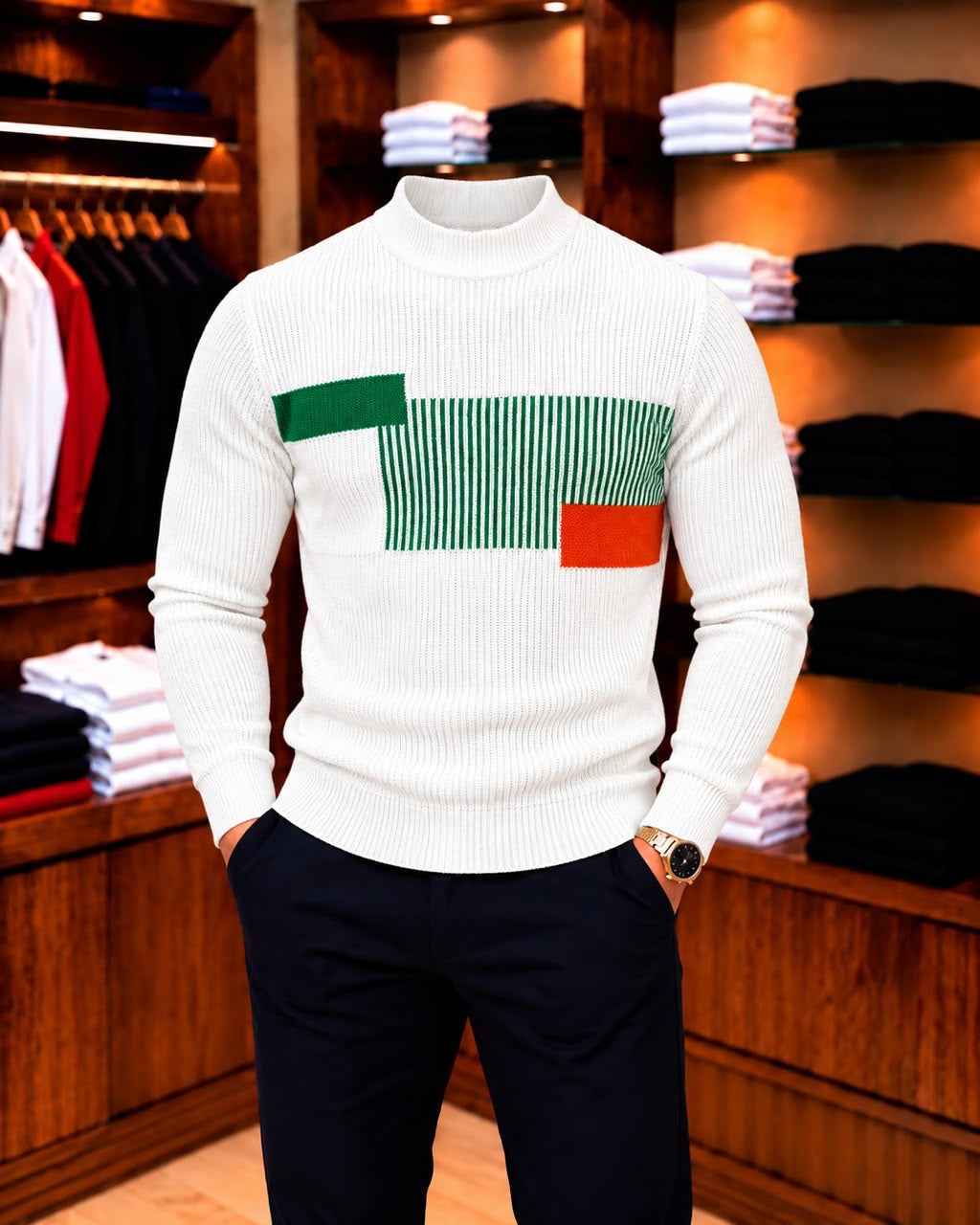 Pull-over tricoté pour homme