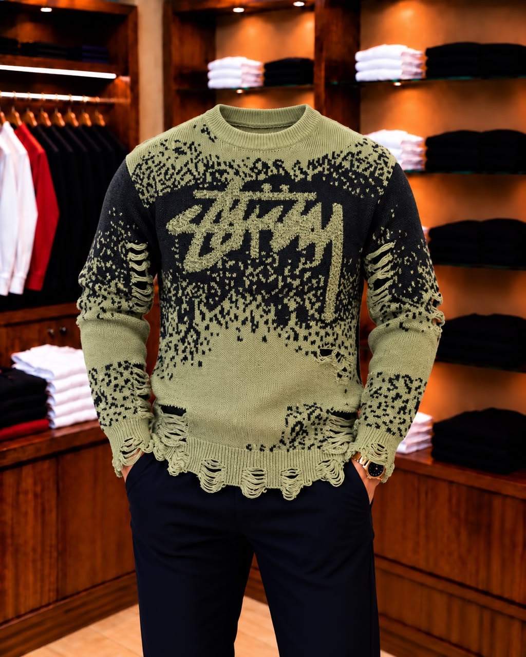 Pull-over tricoté pour homme