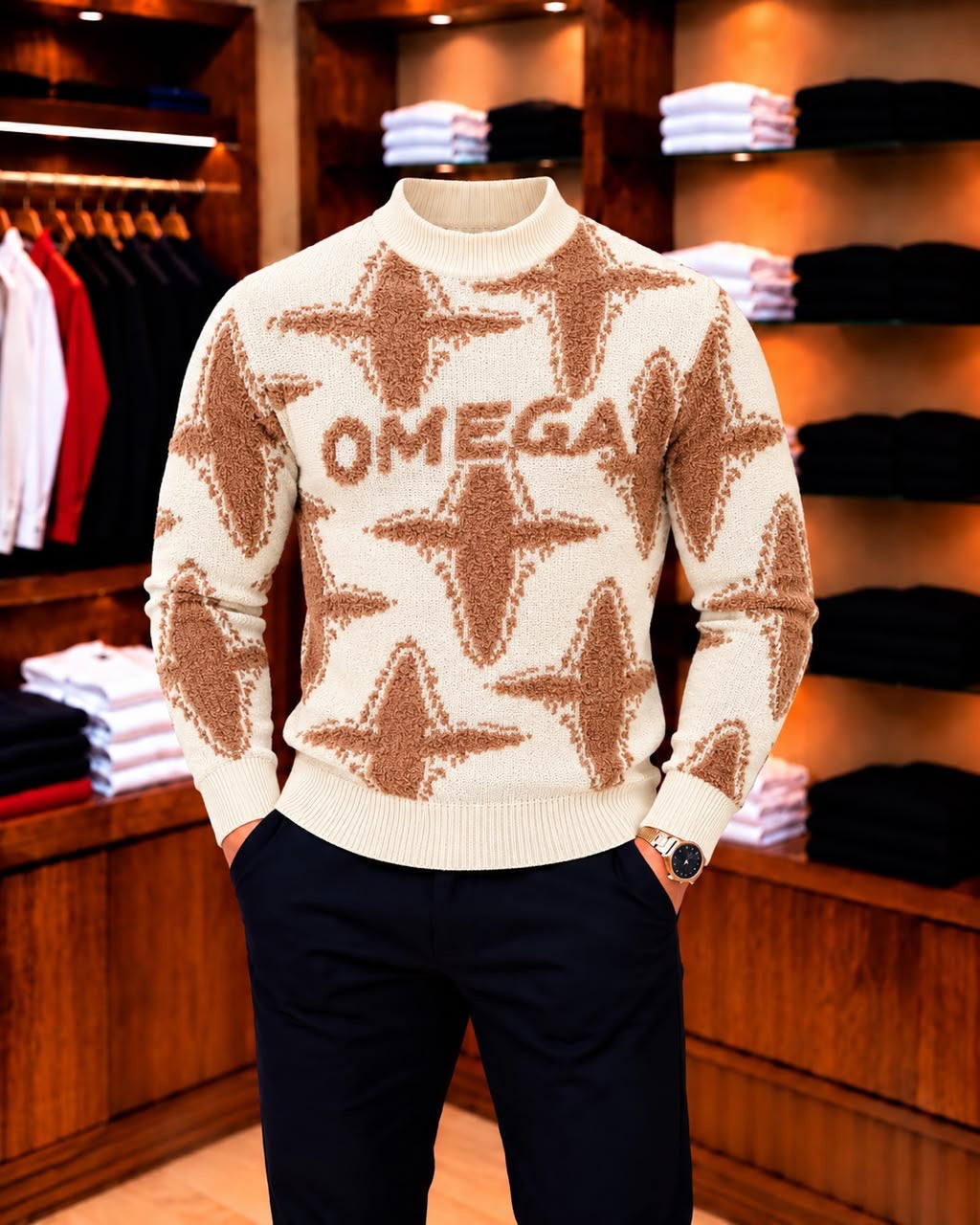 Pull-over tricoté pour homme