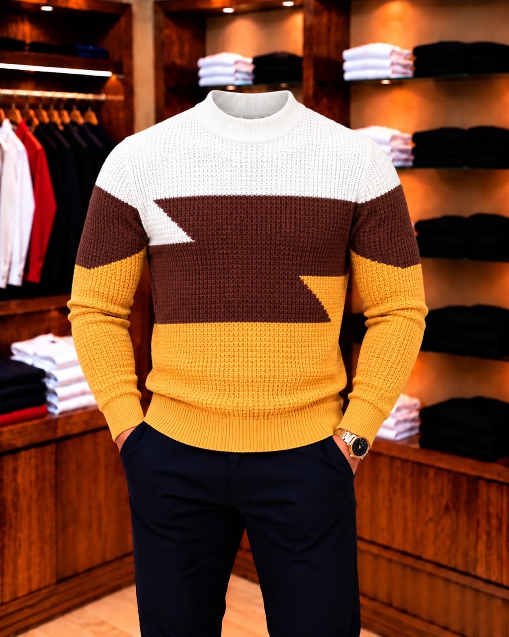 Pull-over tricoté pour homme