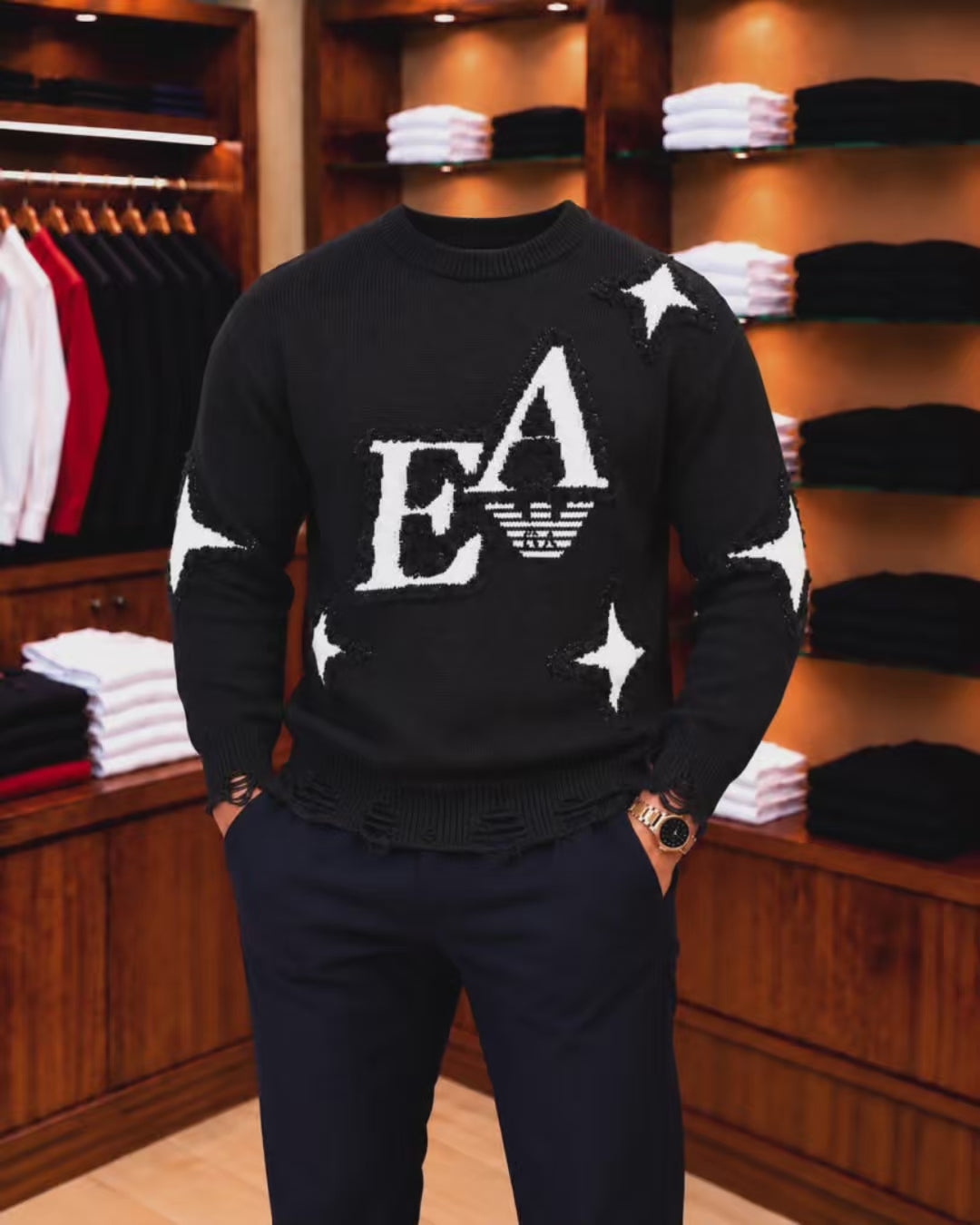 Pull-over tricoté pour homme
