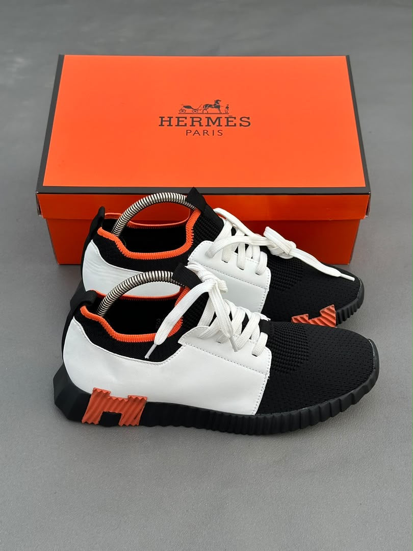 Baskets Hermès à enfiler Depart Blanc Noir